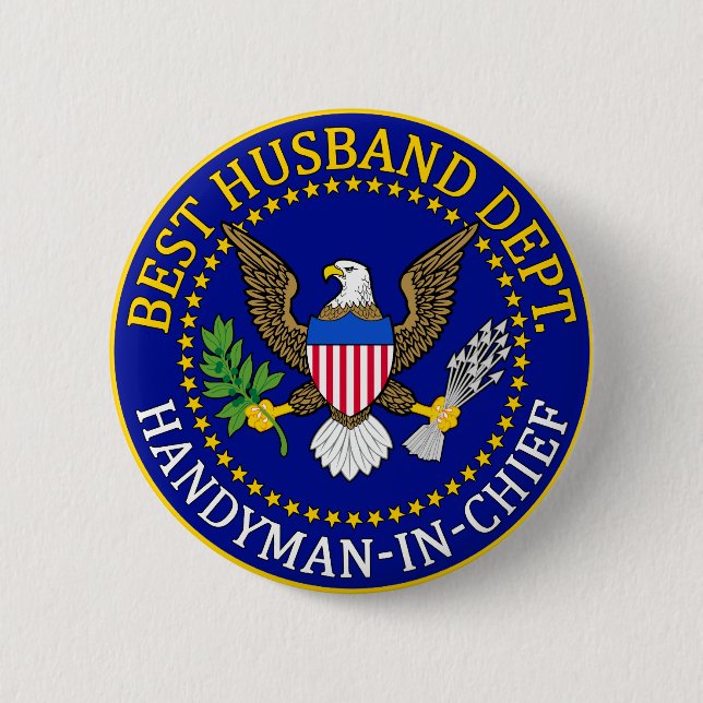 Official Best Husband Department Seal Pinback Button (Front)