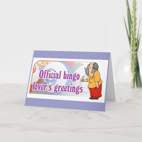 Official bingo lovers greetings card