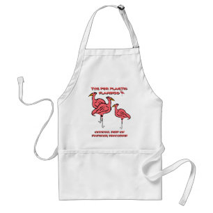 OFFICIAL BIRD OF MADISON, WIS PINK FLAMINGO APRON! ADULT APRON