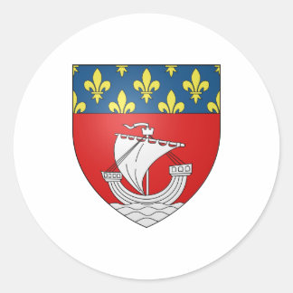 Official Blason Paris Coat Heraldry Symbol France Classic Round Sticker
