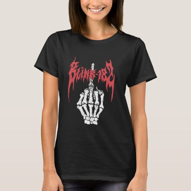 Official Blink 182 Skeleton Finger T-Shirt (Front)
