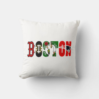 Official Boston Sport Teams T-Shirt Throw Pillow