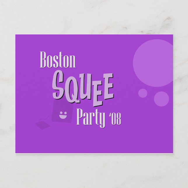 Official Boston Squee Party PURPLE Postcard (Front)