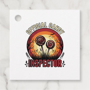 Official Candy Inspector Vintage Halloween Shirt D Favor Tags