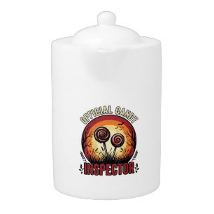 Official Candy Inspector Vintage Halloween Shirt D Teapot