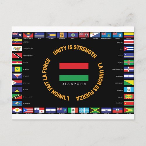 Official Caribbean Unity Flag Postcard