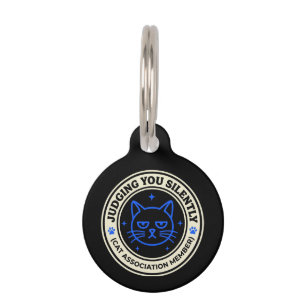 Official Cat Association Member Judging You Silen Pet ID Tag