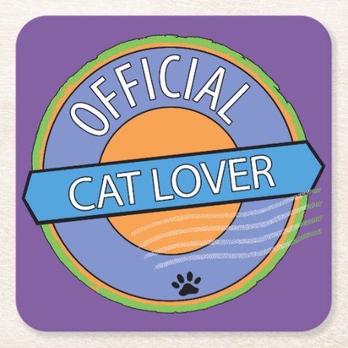 Official Cat Lover Square Paper Coaster