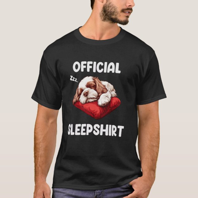 Official Cavapoo Sleepshirt Cute Dog Lover Pajama  T-Shirt (Front)