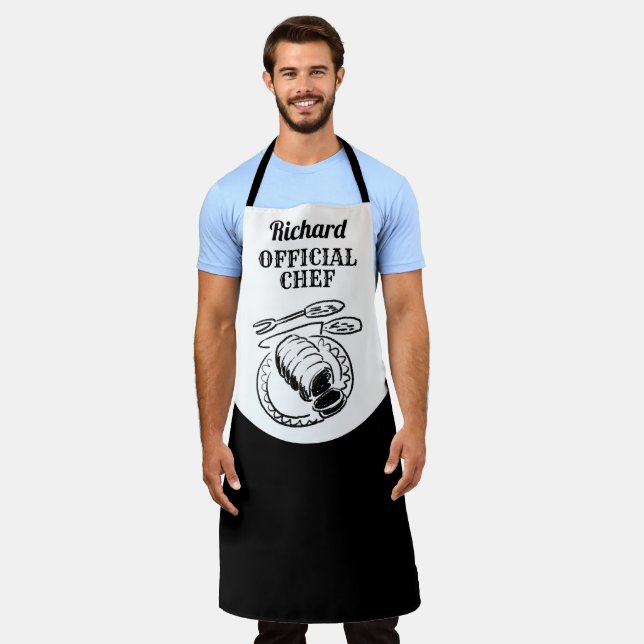 Official Chef, with Name - Gift Apron (Worn)