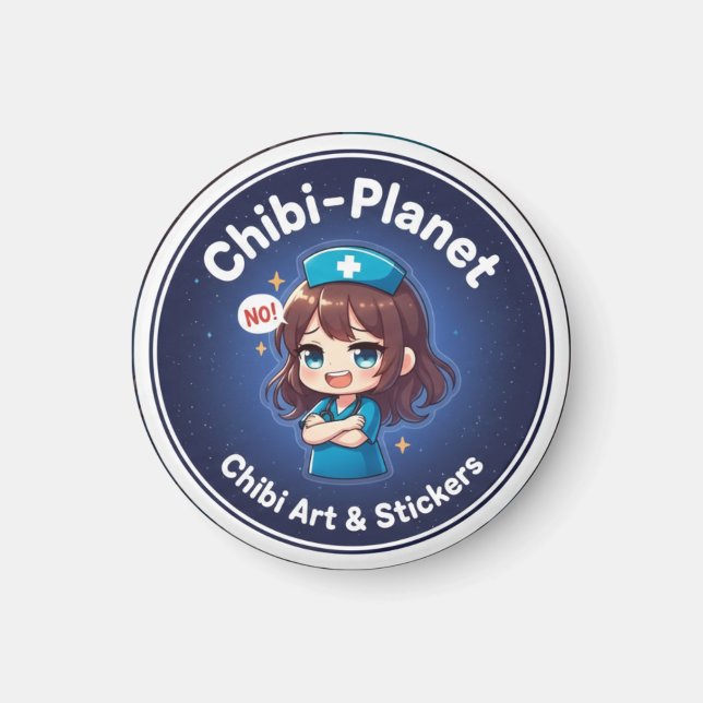Official Chibi-Planet logo: sassy nursing magnet (Front)