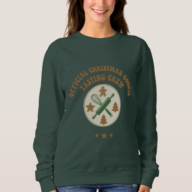 Official Christmas Cookie Tasting Crew Retro  Sweatshirt (Front)