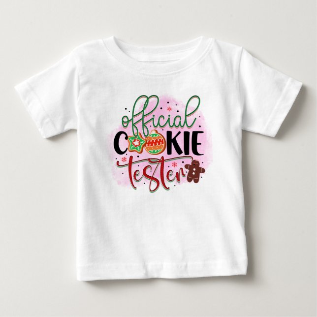 Official Christmas Cookie Tester Baby T-Shirt (Front)