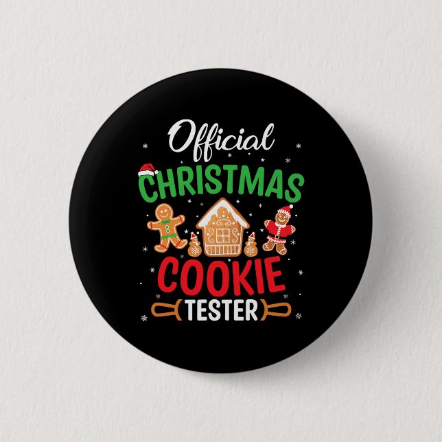 Official Christmas Cookie Tester - Funny Xmas Baki Button (Front)