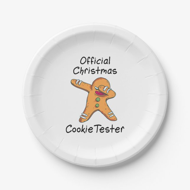 Official Christmas cookie tester Paper Plates (Front)