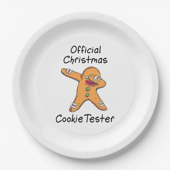 Official Christmas cookie tester Paper Plates (Front)