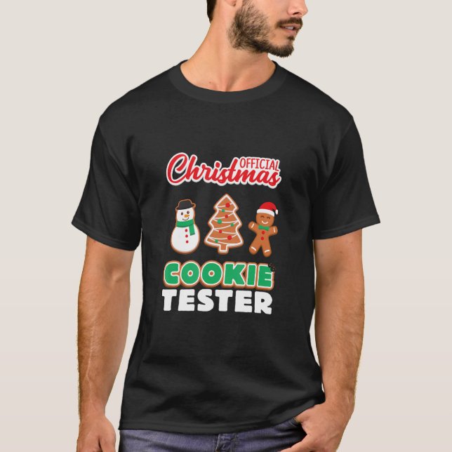 Official Christmas Cookie Tester T Shirt Xmas Cute (Front)