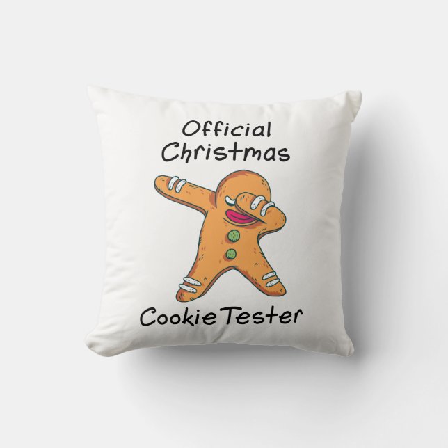 Official Christmas cookie tester Throw Pillow (Front)