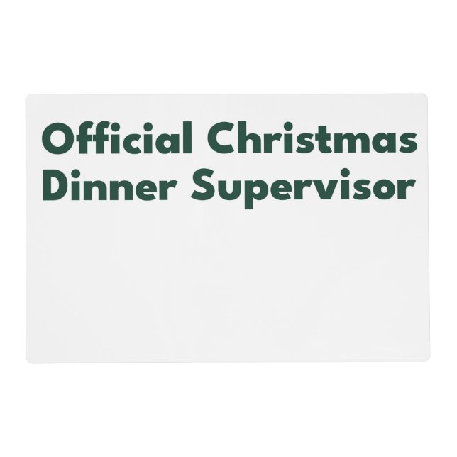 Official Christmas Dinner Supervisor Placemat (Front)