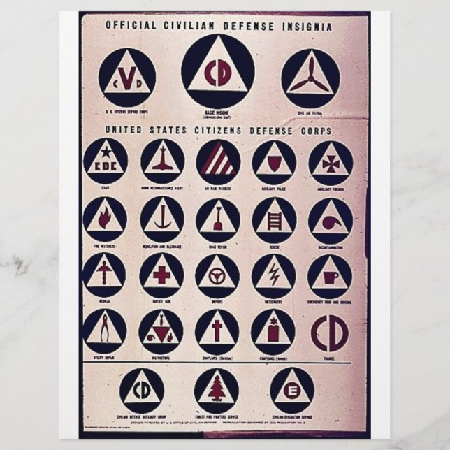 Official Civilian Defense Insignia Flyer (Front)