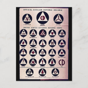 Official Civilian Defense Insignia Postcard
