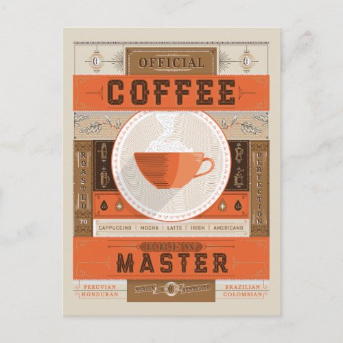 Official Coffee Brew Master Postcard