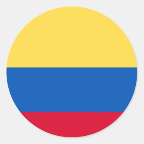OFFICIAL COLOMBIA 1 FLAG CIRCULAR CLASSIC ROUND STICKER