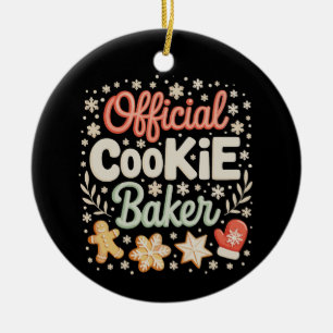 Official Cookie Baker Christmas Xmas Family Baking Ceramic Ornament
