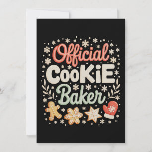 Official Cookie Baker Christmas Xmas Family Baking Holiday Card