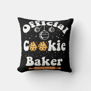 Official Cookie Baker Cookie Lovers Christmas Throw Pillow