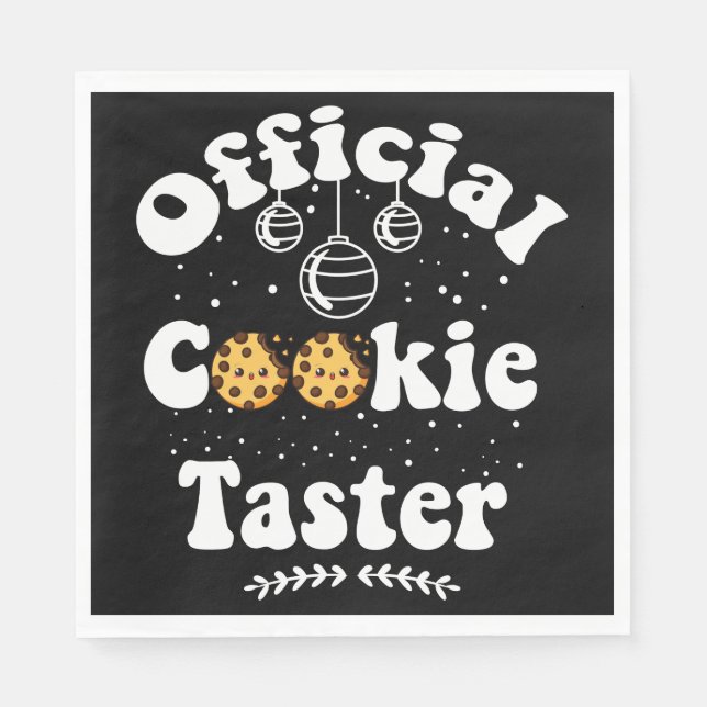 Official Cookie Taster Cookie Lovers Christmas Napkins (Front)