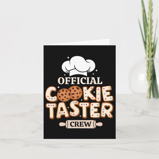 Official Cookie Taster Crew Funny Baking Team Fami Card (Front)