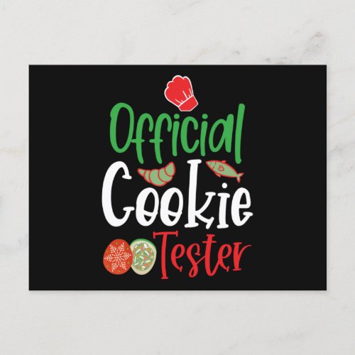 Official Cookie Tester Christmas Baking Announcement Postcard