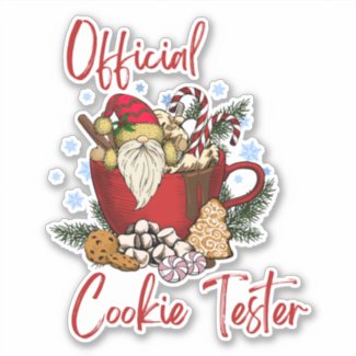 Official cookie tester Christmas gnome red mug