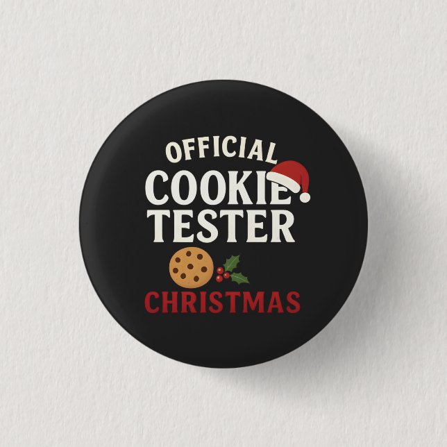 Official Cookie Tester Christmas Tee Button (Front)