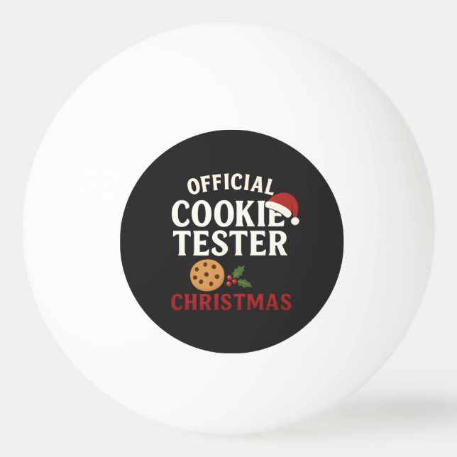 Official Cookie Tester Christmas Tee Ping Pong Ball (Front)