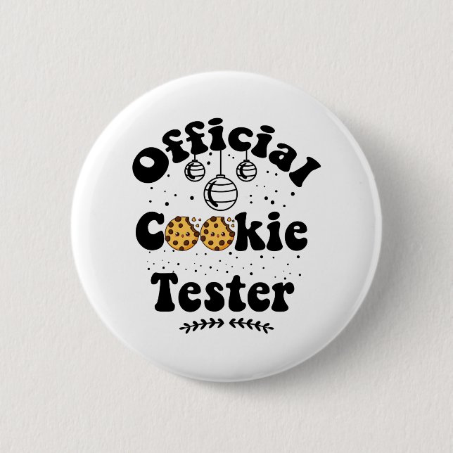 Official Cookie Tester Cookie Lovers Christmas Button (Front)
