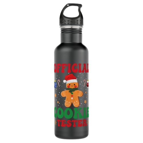 Official Cookie Tester Cute Gingerbread Christmas  Stainless Steel Water Bottle