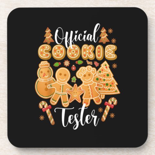 Official Cookie Tester Gingerbread Christmas Bakin Beverage Coaster