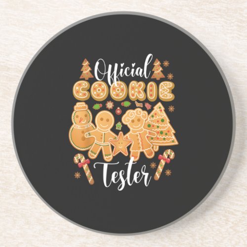 Official Cookie Tester Gingerbread Christmas Bakin Coaster