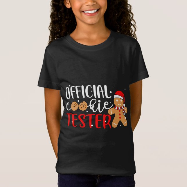 Official Cookie Tester Gingerbread Man Christmas P T-Shirt (Front)