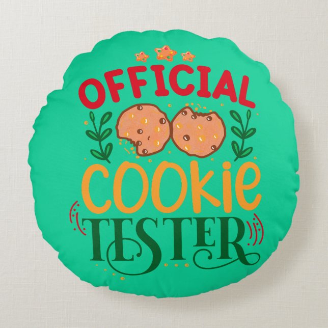 Official Cookie Tester Round Pillow (Front)