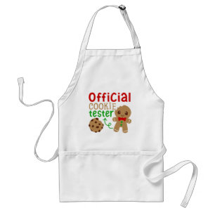 Official cookie tester word art Christmas Adult Apron
