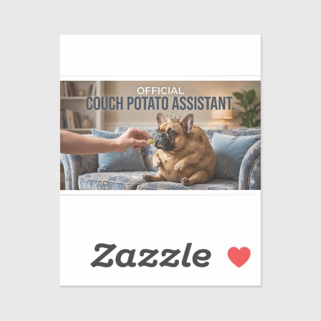 Official Couch Potato French Bulldog Cute Funny Do Sticker (Sheet)