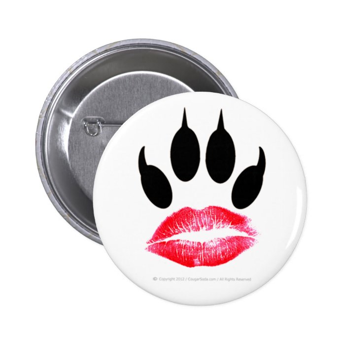 Official Cougar Lipstick Pawprint I.D. Button