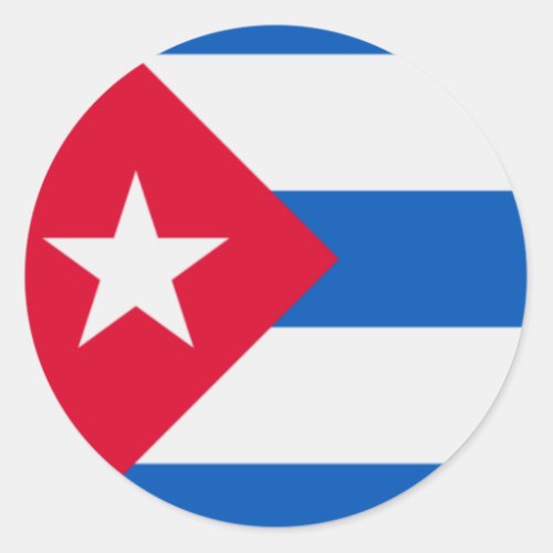 OFFICIAL CUBA FLAG CIRCULAR CLASSIC ROUND STICKER