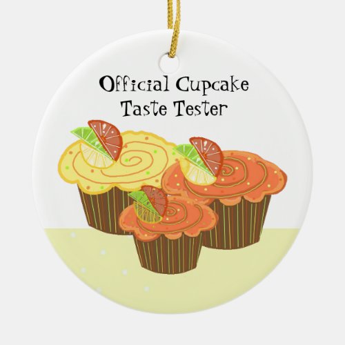 Official Cupcake Taste Tester Ceramic Ornament