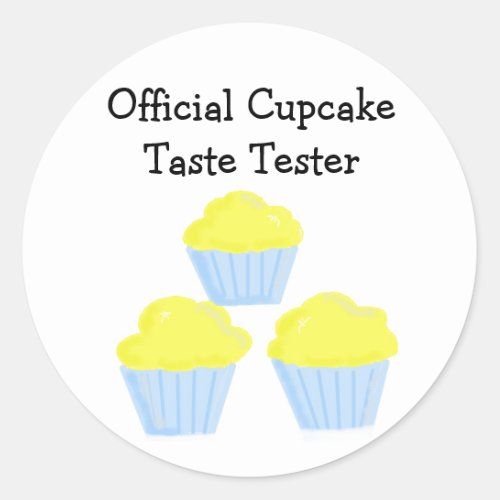 Official Cupcake Taste Tester Classic Round Sticker