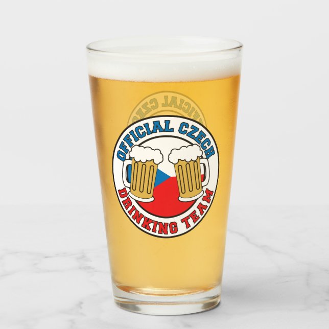 Official Czech Drinking Team Glass (Front Filled)