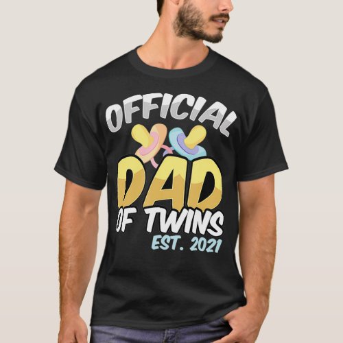 Official Dad Of Twins 2021 Future Father Soon To T_Shirt
